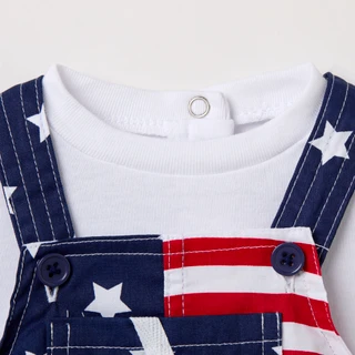 Thumbnail 3: Baby Starters Baby Boys 2 Pc Americana Overall Set 