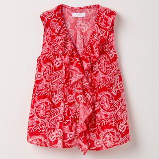 Thumbnail 1: Coral Bay Petite Sleeveless Ruffle Front Top 
