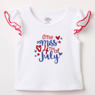 Thumbnail 2: Baby Essentials Baby Girls 3 Pc Americana Shirt & Shorts Set 