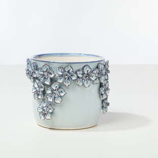 Thumbnail 2: Sagebrook Home 8 in Floral Applique Planter  
