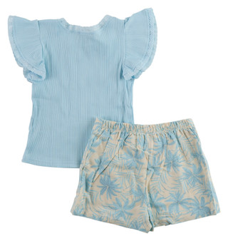 Thumbnail 2: Jessica Simpson Little Girls 2 Pc Ribbed Short Sleeve Shirt & Shorts Set 