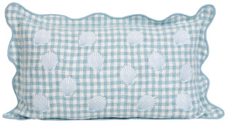 Thumbnail 1: Beach Bungalow 14x24 In Scalloped Shell Decorative Pillow 