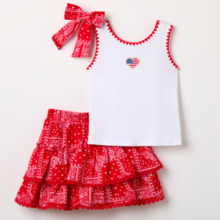 Thumbnail 1: No Comment Big Girls 2 Pc Bandana Tank & Skort Set 
