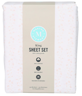 Thumbnail 1: Martha Stewart King 4 Pc Cotton Percale Sheet Set 
