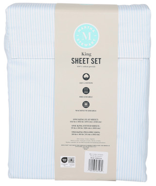 Thumbnail 2: Martha Stewart King 4 Pc Cotton Percale Sheet Set 