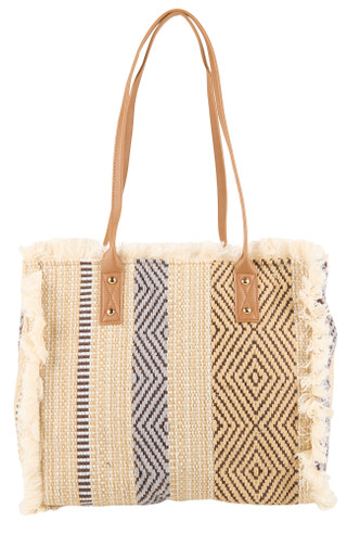Thumbnail 1: Catherine Malandrino Striped Canvas Tote Bag 