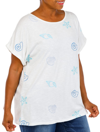 Thumbnail 3: Anneliese Women's Plus Embroidered Shell Top 