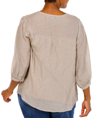 Thumbnail 2: FIGUEROA & FLOWER Women's Plus Crochet Trim Top  