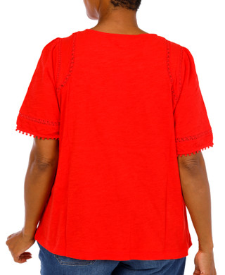 Thumbnail 2: Kate Park Women's Plus Crochet Trim Top 