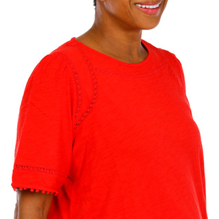 Thumbnail 3: Kate Park Women's Plus Crochet Trim Top 