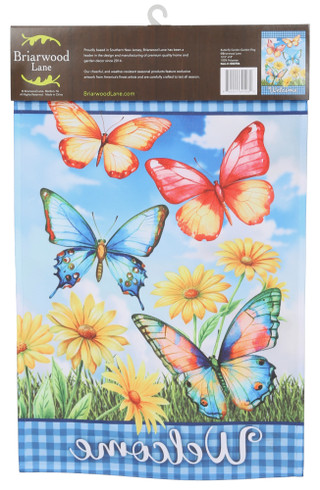Thumbnail 2: Briarwood Lane 12x18 Butterfly & Flower Garden Flag 