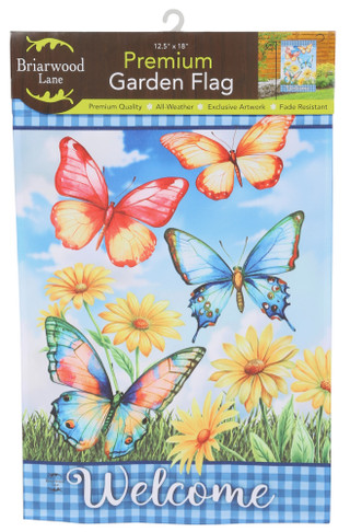 Thumbnail 1: Briarwood Lane 12x18 Butterfly & Flower Garden Flag 
