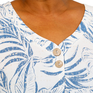 Thumbnail 3: Cure Women's Plus Ruffle Sleeve 2 Button Top 