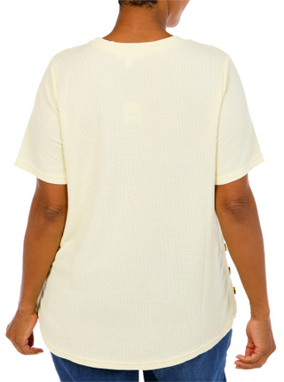 Thumbnail 2: Anneliese Women's Plus Textured Side Buttons Top 