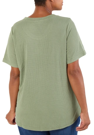 Thumbnail 2: Anneliese Women's Plus Textured Side Buttons Top 