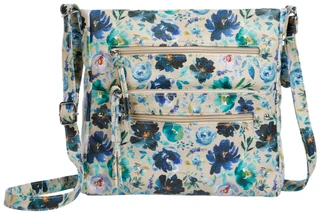 Thumbnail 1: MULTISAC Floral Print Multiple Compartment Shoulder Crossbody Purse  
