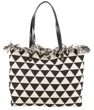 Thumbnail 1: Catherine Malandrino Geometric Print Fringed Canvas Tote 