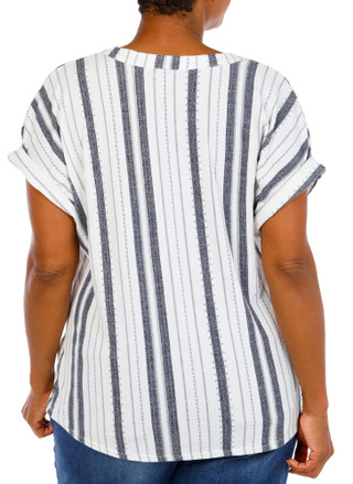Thumbnail 3: Cure Women's Plus Ribbed 2 Pocket Quarter Zip Top 