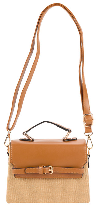 Thumbnail 1: Catherine Malandrino Front Flap Straw Crossbody Bag 