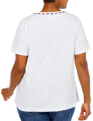 Thumbnail 3: Kate Park Women's Plus Embroidered Top  