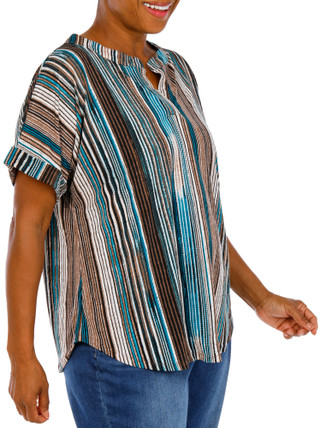 Thumbnail 2: SJS Women's Plus Stripe Print Top  
