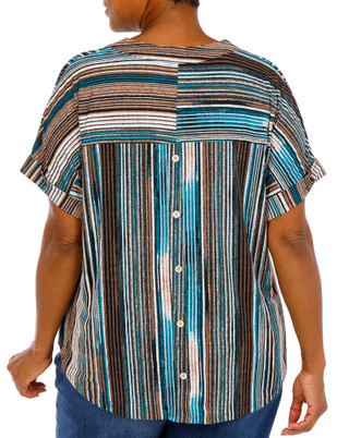 Thumbnail 1: SJS Women's Plus Stripe Print Top  