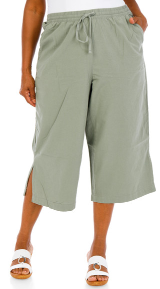 Thumbnail 1: Gloria Vanderbilt Women's Plus Blaine 4 Pocket Wide Leg Capris 