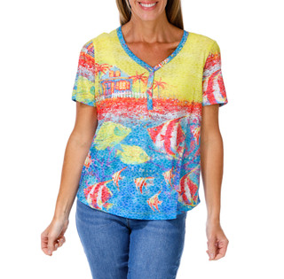 Thumbnail 1: Onque Women's Costal Print Top  
