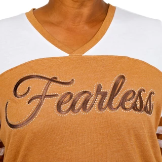 Thumbnail 4: Sable Sky Women's Plus Fearless Rhinestone Jersey Top 