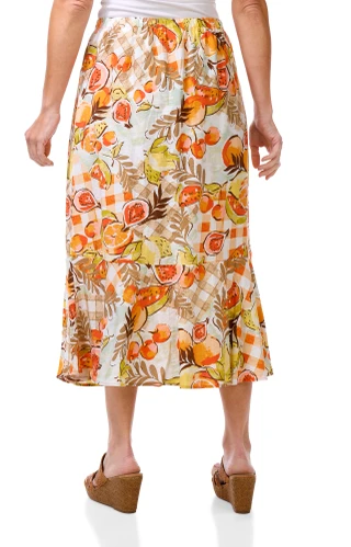 Thumbnail 2: Floral & Ivy Women's Picnic Print Midi Skirt 