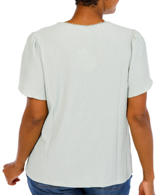 Thumbnail 3: Chenault Women's Plus Textured Tulip Sleeve Top 