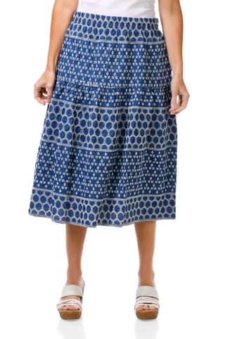 Thumbnail 1: Nanette Lepore Women's Embroidered Tencel Midi Skirt 