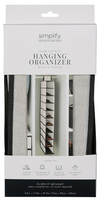 Thumbnail 1: SIMPLIFY 10 Shelf Over The Rod Hanging Organizer 