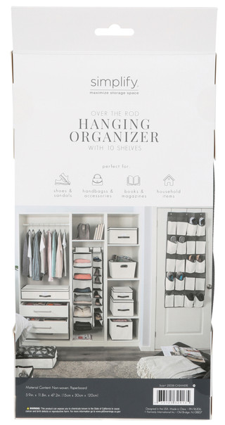 Thumbnail 2: SIMPLIFY 10 Shelf Over The Rod Hanging Organizer 