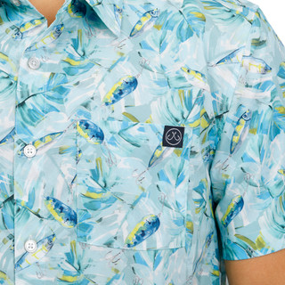 Thumbnail 2: Salt Life Men's Short Sleeve Button Down Performance Shirt 
