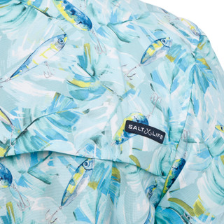 Thumbnail 3: Salt Life Men's Short Sleeve Button Down Performance Shirt 