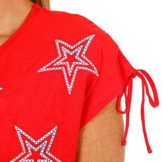Thumbnail 2: Kiss & Fly Women's Short Sleeve Embroidered Stars Top 
