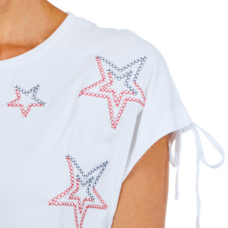 Thumbnail 3: Kiss & Fly Women's Short Sleeve Embroidered Stars Top 
