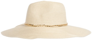 Thumbnail 2: Aldo Women's Gold Chain Straw Fedora 