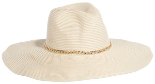Thumbnail 1: Aldo Women's Gold Chain Straw Fedora 