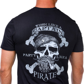 Thumbnail 2: REEL LEGENDS Short Sleeve Pirate Logo T-Shirt 