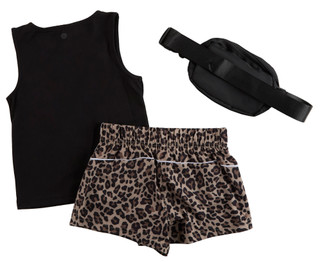 Thumbnail 2: 90 DEGREE BY REFLEX Big Girls 3 Pc Tank Top & Leopard Shorts Set 