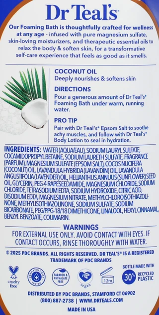 Thumbnail 2: Dr Teals Nourish & Protect Foaming Bath with Coconut Oil, 34 oz 