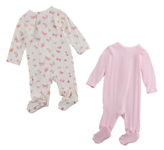 Thumbnail 2: SHABBY CHIC Baby  Girls 2 Pk Footie Set 