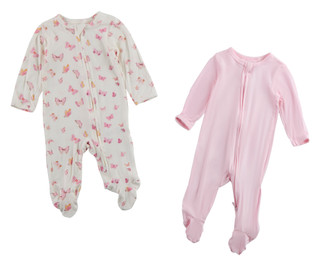 Thumbnail 1: SHABBY CHIC Baby  Girls 2 Pk Footie Set 