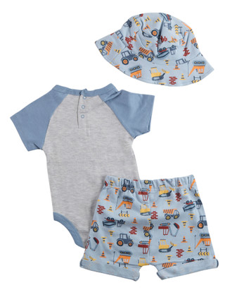 Thumbnail 2: Wrangler Baby Boys 3 Pc Construction Print Bodysuit Set 