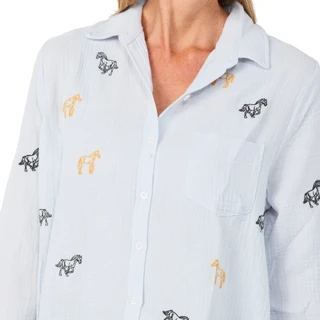 Thumbnail 3: Philosophy Women's Long Sleeve Horse Embroidered Shirt 