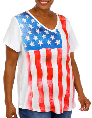Thumbnail 4: ONE WORLD Short Sleeve Faded Americana Flag Tee 