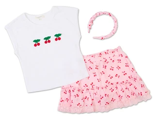 Thumbnail 1: No Comment Girls Girls 3 Pc Applique Skort Set  