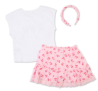 Thumbnail 2: No Comment Girls Girls 3 Pc Applique Skort Set  